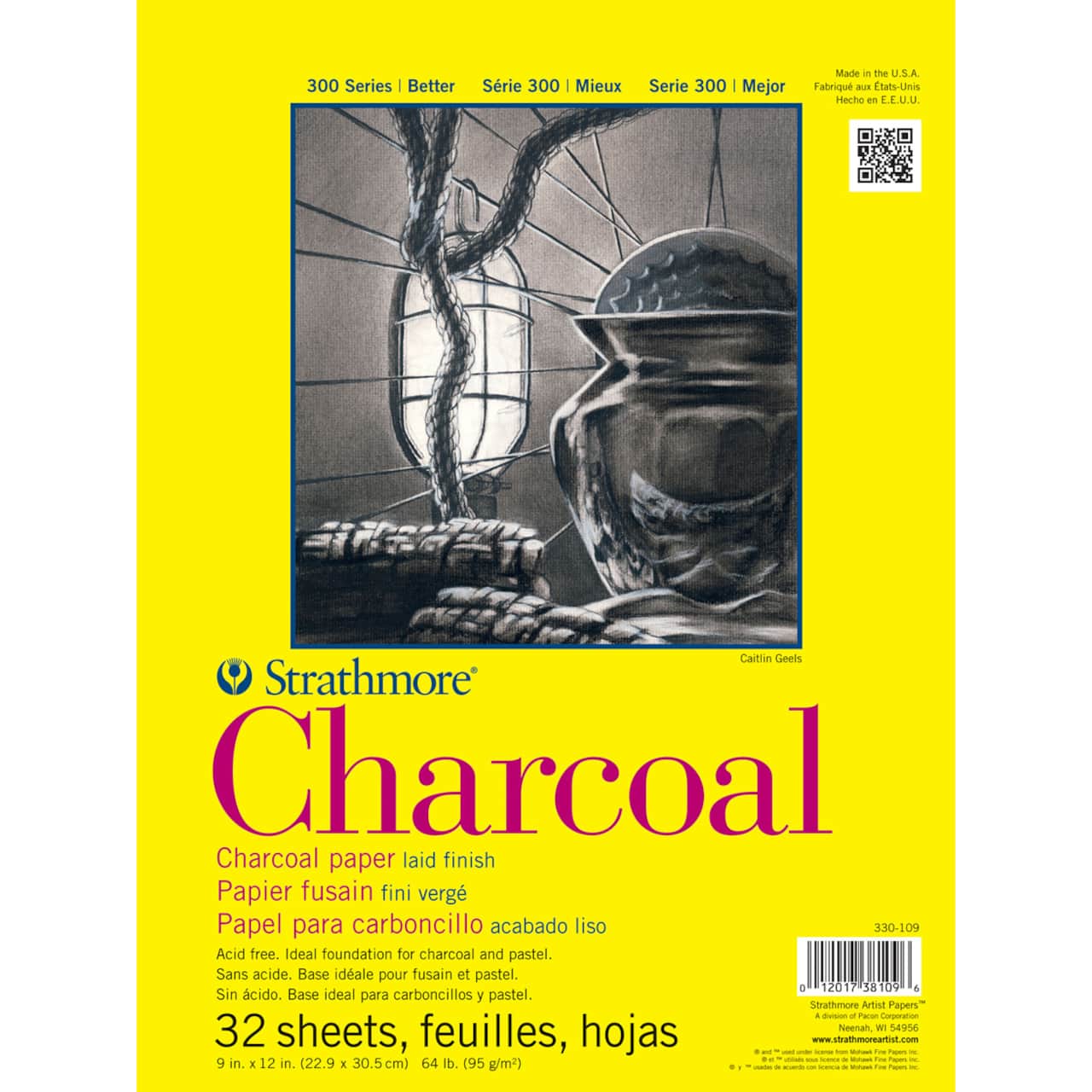 12 Pack: Strathmore® 300 Series 9" x 12" Charcoal Pad